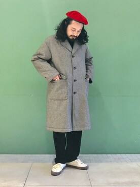 「BEAMS LIGHTS（ビームスライツ）のアイテム（ステンカラーコート）」を使った、BEAMS LIGHTS Mensさん（メンズ・169cm）の冬コーディネート