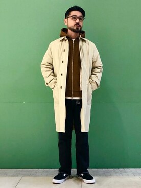 「BEAMS LIGHTS（ビームスライツ）のアイテム（ステンカラーコート）」を使った、BEAMS LIGHTS Mensさん（メンズ・171cm）の冬コーディネート