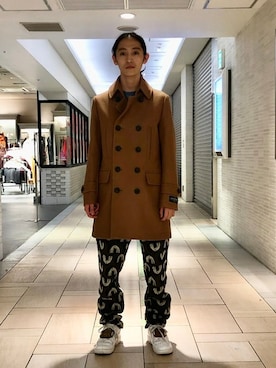 「BEAMS LIGHTS（ビームスライツ）のアイテム（ピーコート）」を使った、BEAMS LIGHTS Mensさん（メンズ・170cm）の冬コーディネート