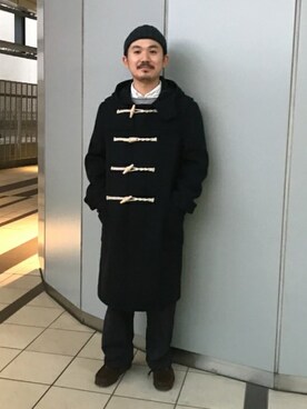 「BEAMS LIGHTS（ビームスライツ）のアイテム（ダッフルコート）」を使った、BEAMS LIGHTS Mensさん（メンズ・166cm）の冬コーディネート