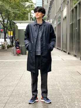 「BEAMS LIGHTS（ビームスライツ）のアイテム（ステンカラーコート）」を使った、BEAMS LIGHTS Mensさん（メンズ・185cm）の冬コーディネート