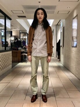 メンズのカーディガン ボレロ イエロー 黄色系 コーディネート Zozotown