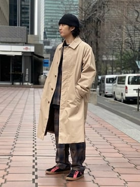 「BEAMS LIGHTS（ビームスライツ）のアイテム（ステンカラーコート）」を使った、BEAMS LIGHTS Mensさん（メンズ・170cm）の冬コーディネート
