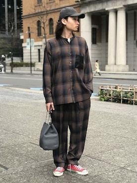 「PENDLETON（ペンドルトン）のアイテム（スラックス）」を使った、BEAMS LIGHTS Mensさん（メンズ・173cm）の冬コーディネート