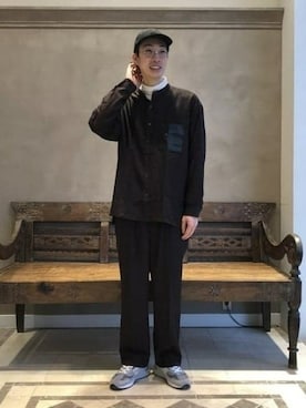 「PENDLETON（ペンドルトン）のアイテム（スラックス）」を使った、BEAMS LIGHTS Mensさん（メンズ・182cm）の春コーディネート
