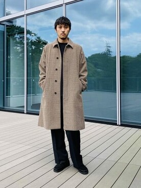 「BEAMS LIGHTS」｜「アイテム（ステンカラーコート）」を使った、BEAMS LIGHTS Mensさん（メンズ・182cm）の夏コーディネート