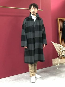 「BEAMS LIGHTS」｜「アイテム（ステンカラーコート）」を使った、BEAMS LIGHTS Mensさん（メンズ・172cm）の夏コーディネート