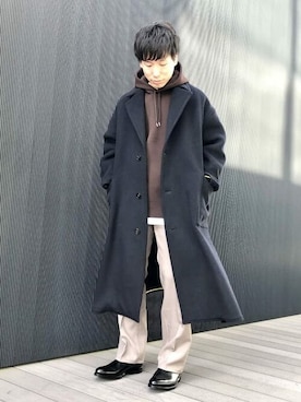 「BEAMS LIGHTS」｜「アイテム（チェスターコート）」を使った、BEAMS LIGHTS Mensさん（メンズ・171cm）の夏コーディネート