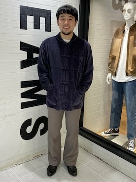 Charcoal / ベロア チャイナジャケットを使った人気ファッション
