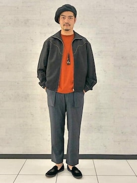 「ウエスタンシャツ」｜「アイテム（ブルゾン）」を使った、BEAMS LIGHTS Mensさん（メンズ・176cm）の秋コーディネート