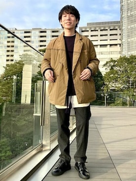 「BEAMS LIGHTS」｜「アイテム（ダウンジャケット/コート）」を使った、BEAMS LIGHTS Mensさん（メンズ・171cm）の秋コーディネート