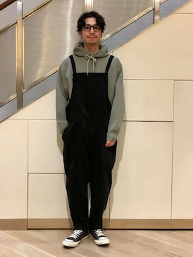 「BEAMS LIGHTS」｜「アイテム（サロペット/オーバーオール）」を使った、BEAMS LIGHTS Mensさん（メンズ・166cm）の秋コーディネート
