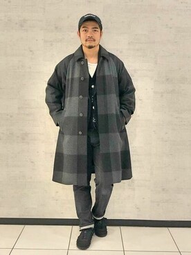 「BEAMS LIGHTS」｜「アイテム（ステンカラーコート）」を使った、BEAMS LIGHTS Mensさん（メンズ・176cm）の秋コーディネート