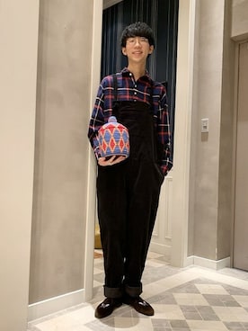 「ジャンプスーツ」｜「アイテム（サロペット/オーバーオール）」を使った、BEAMS LIGHTS Mensさん（メンズ・174cm）の秋コーディネート