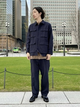 「BEAMS LIGHTS」｜「アイテム（セットアップ）」を使った、BEAMS LIGHTS Mensさん（メンズ・183cm）の春コーディネート