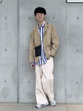 「BEAMS LIGHTS」｜「アイテム（カバーオール）」を使った、BEAMS LIGHTS Mensさん（メンズ・174cm）の春コーディネート