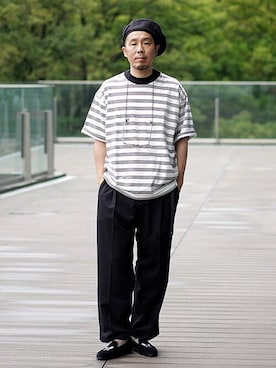 「tricker's」｜「アイテム（ハンチング/ベレー帽）」を使った、BEAMS LIGHTS Mensさん（メンズ・176cm）の夏コーディネート