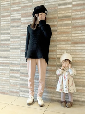 「BLACK BY MOUSSY（ブラックバイマウジー）のアイテム」を使った、papiさん（キッズ・70cm）の冬コーディネート