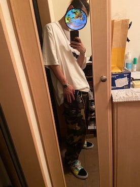 「スケートスタイル」｜「アイテム（アクセサリー）」を使った、W madeさん（メンズ・176cm）の夏コーディネート