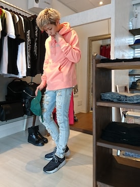 「mode」｜「アイテム（帽子）」を使った、YOSHIMIさん（メンズ・165cm）の春コーディネート