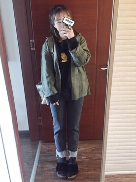 「GLOBAL WORK（グローバルワーク）のアイテム（メッセンジャーバッグ）」を使った、mcxhedさん（レディース・160cm）の春コーディネート