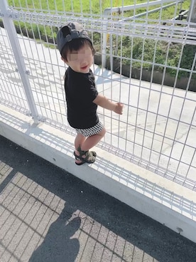 「1歳半」｜「アイテム（キャップ）」を使った、rioir36さん（キッズ・80cm）の夏コーディネート