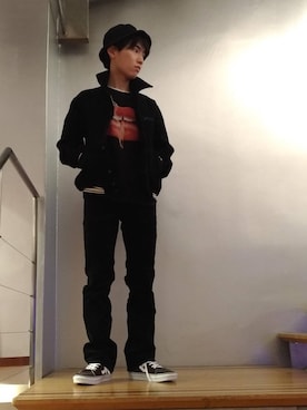 「フレア」｜「アイテム（スタジャン）」を使った、百井 涼太さん（メンズ・171cm）の春コーディネート