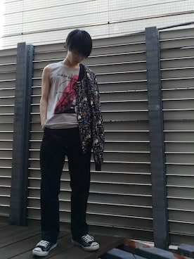 「黒パンツ」｜百井 涼太さん（メンズ・171cm）の春コーディネート