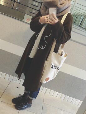 「FREE'S MART（フリーズマート）のアイテム（その他アウター）」を使った、Elie.さん（レディース・153cm）の冬コーディネート