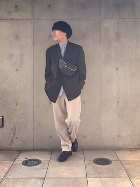 「ALLEGE（アレッジ）のアイテム（ジャケット/アウター）」を使った、つばささん（メンズ・164cm）の春コーディネート