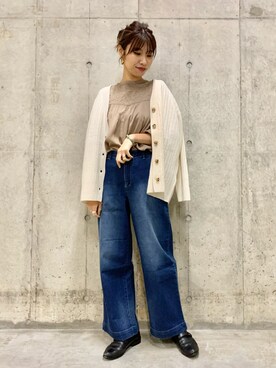 「Moname（モナーム）のアイテム（パンツ）」を使った、アサミさん（レディース・163cm）の冬コーディネート