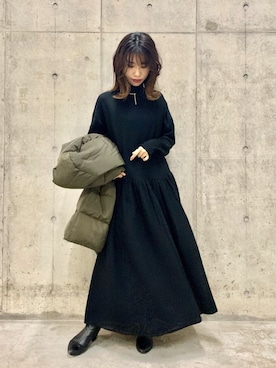 「スタッフセンバツ」｜「アイテム（ダウンジャケット/コート）」を使った、アサミさん（レディース・163cm）の冬コーディネート