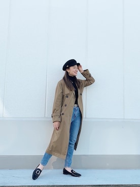 「FREE'S MART（フリーズマート）のアイテム（トレンチコート）」を使った、MIREIさん（レディース・152cm）の秋コーディネート