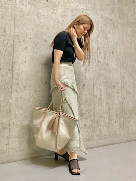 「KBF+（ケービーエフプラス）のアイテム」を使った、ツンさん（レディース・159cm）の春コーディネート