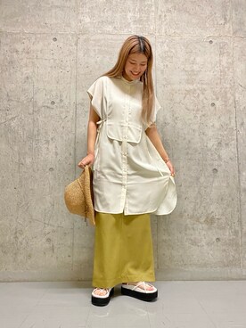 「KBF+（ケービーエフプラス）のアイテム」を使った、ツンさん（レディース・159cm）の春コーディネート