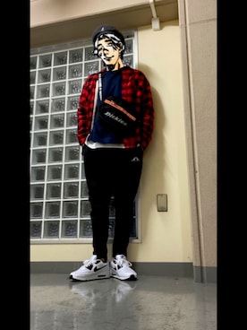 「KANGOL（カンゴール）のアイテム（パンツ）」を使った、フェイさん（メンズ・178cm）の冬コーディネート