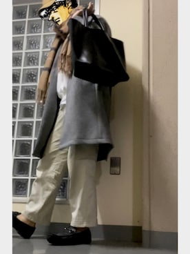 「MONKEY TIME（モンキータイム）のアイテム（ステンカラーコート）」を使った、フェイさん（メンズ・178cm）の秋コーディネート