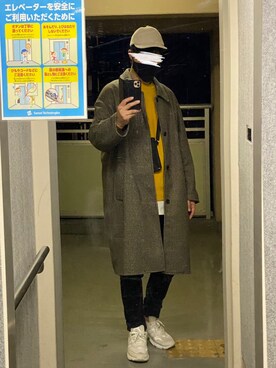 「春めきシューズ」｜「アイテム（ステンカラーコート）」を使った、フェイさん（メンズ・178cm）の春コーディネート