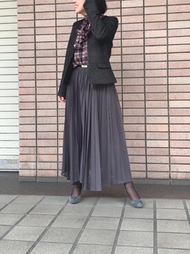 「ナラカミーチェ」｜「アイテム（ノーカラージャケット）」を使った、rtkiさん（レディース・157cm）の秋コーディネート