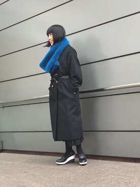 「NARACAMICIE（ナラカミーチェ）のアイテム（ノーカラーコート）」を使った、rtkiさん（レディース・157cm）の秋コーディネート