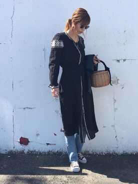 「UNIQLO（ユニクロ）のアイテム（ライダースジャケット）」を使った、asammyさん（レディース・170cm）の春コーディネート