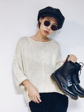 「DHOLIC（ディーホリック）のアイテム（帽子）」を使った、asammyさん（レディース・170cm）の秋コーディネート