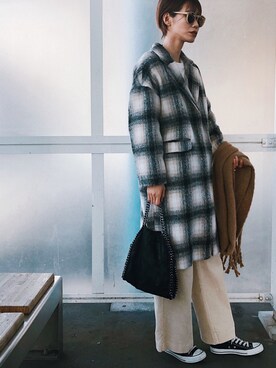 「H&M（エイチ・アンド・エム）のアイテム（ジャケット/アウター）」を使った、asammyさん（レディース・170cm）の冬コーディネート