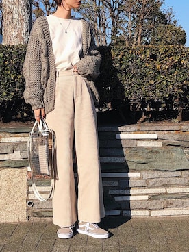 「FREE'S MART（フリーズマート）のアイテム（パンツ）」を使った、asammyさん（レディース・170cm）の冬コーディネート