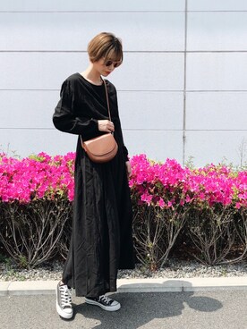 「ISOOK（アイスー）のアイテム（ワンピース/ドレス）」を使った、asammyさん（レディース・170cm）の春コーディネート