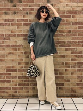 「FREE'S MART（フリーズマート）のアイテム（パンツ）」を使った、asammyさん（レディース・170cm）の秋コーディネート