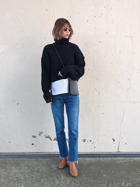 「Vicente for mom（ヴィセンテフォーマム）のアイテム」を使った、asammyさん（レディース・170cm）の冬コーディネート