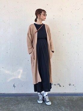 「ISOOK（アイスー）のアイテム（ワンピース/ドレス）」を使った、asammyさん（レディース・170cm）の冬コーディネート