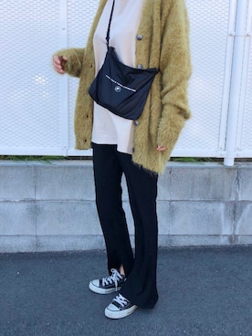 「reca（レカ）のゆったりラフな着心地◆超ビッグシルエットカットソー（Tシャツ/カットソー）」を使った、asammyさん（レディース・170cm）の春コーディネート