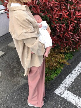 「TODAYFUL（トゥデイフル）のコーデュロイシャツ（シャツ/ブラウス）」を使った、asammyさん（レディース・170cm）の春コーディネート